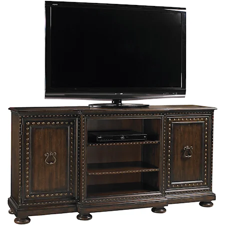 Chancellery Breakfront Media Cabinet with Two Doors & Six Shelves